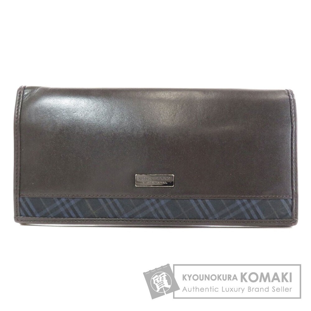 Burberry Logo Plate Long Wallet Leather